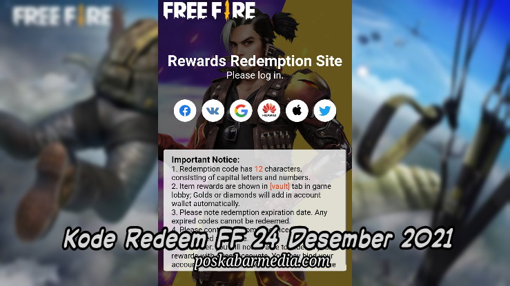 Kode Redeem FF 24 Desember 2021